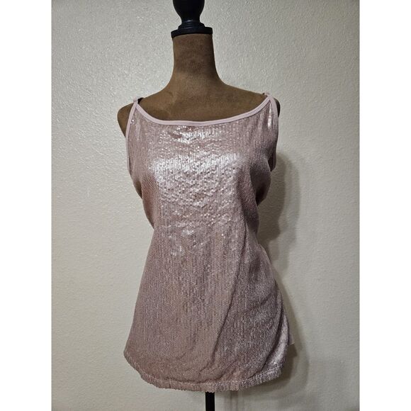 Torrid Women’s Sequin Cami Top Champagne Pink Adjustable Straps Size 2 - Picture 1 of 2